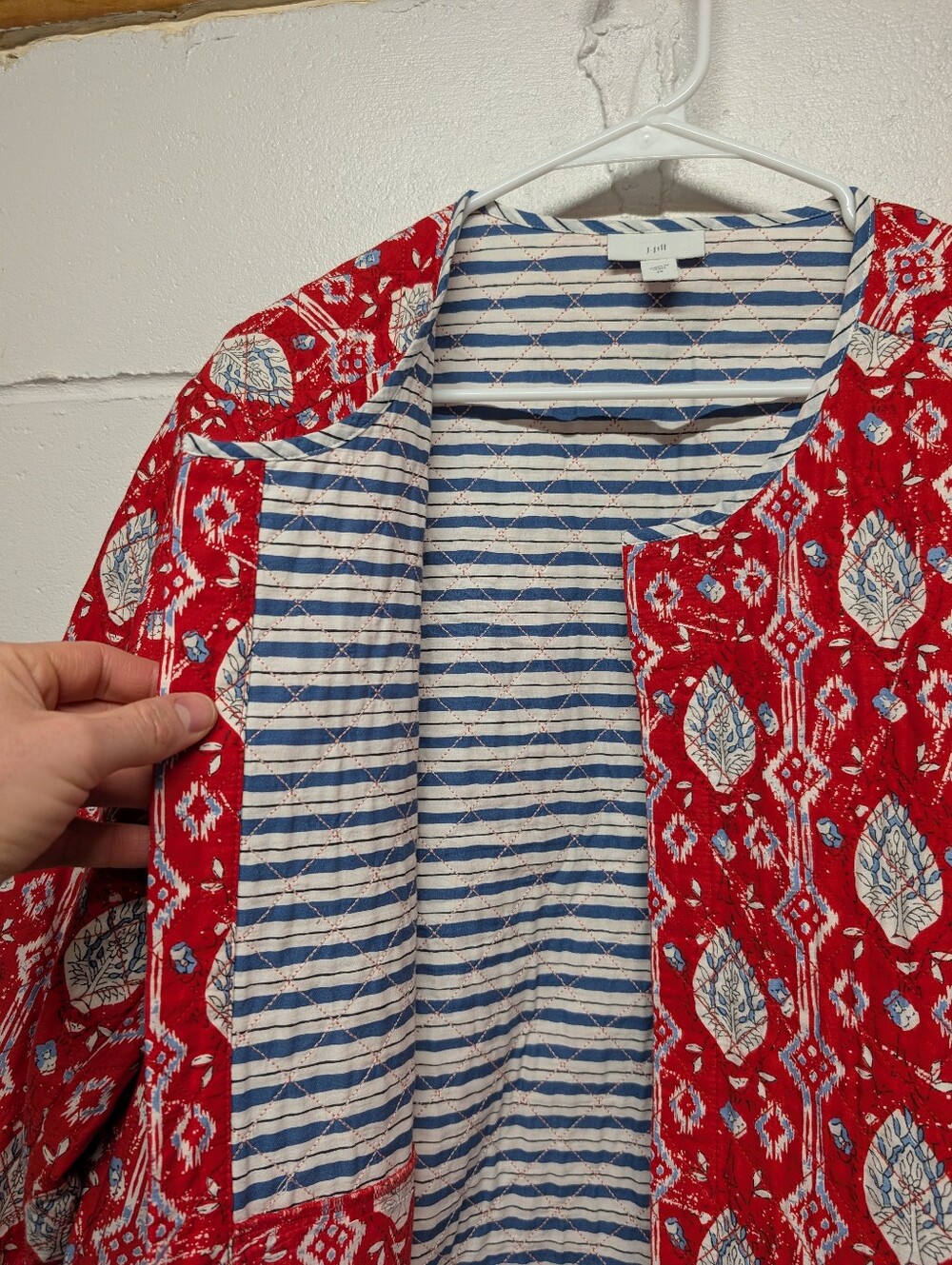 J. JILL Quilted Jacket Red White Blue (Women's 2X) - Picture 2 of 7
